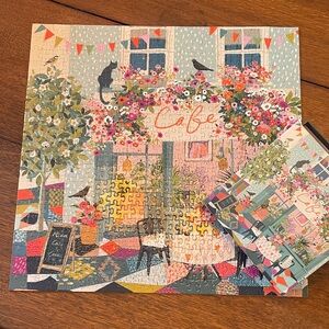 “Afternoon Tea” Colorful Cafe Cat Puzzle-500 Piece